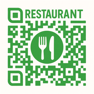icon restaurant qr code green