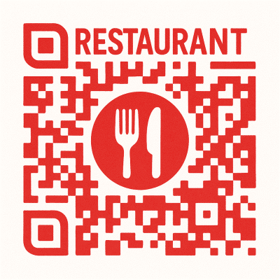icon qr code restaurant black